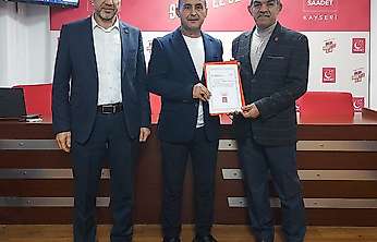 Saadet Partisi Melikgazi İlçe Başkanlığında bayrak değişimi